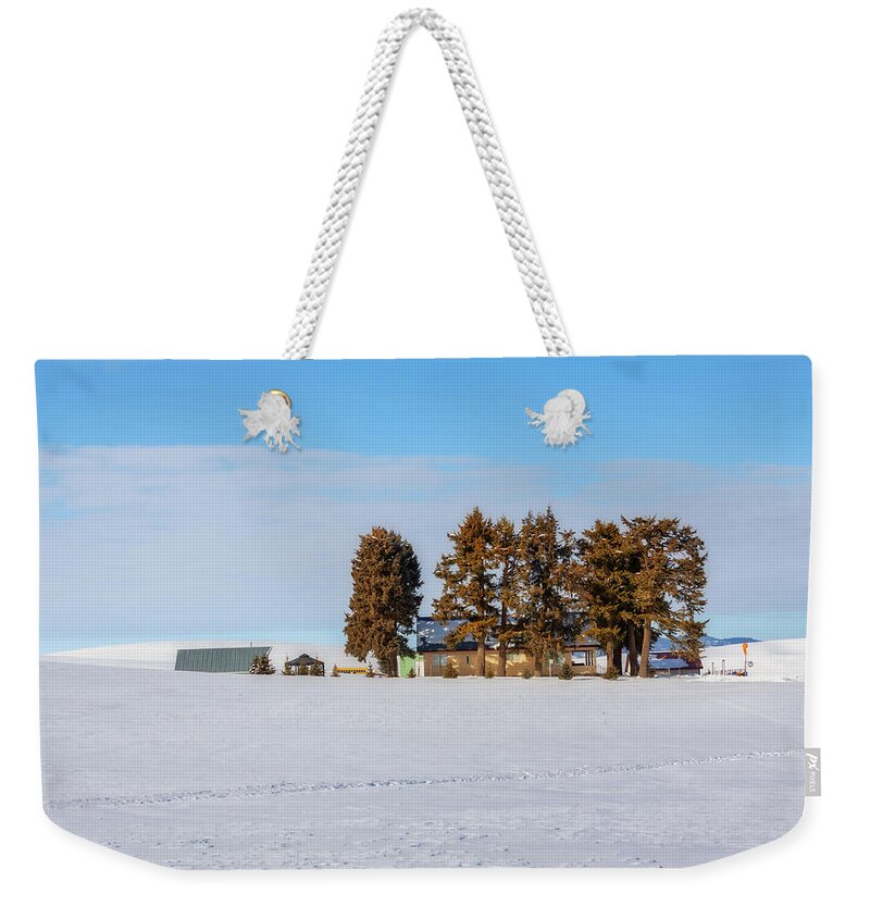 Palouse Weekender Tote Bag featuring the photograph Sunny winter day by Tatiana Travelways