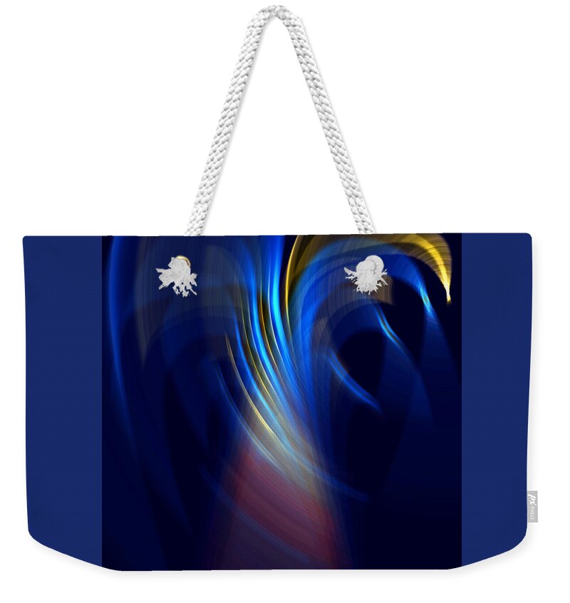 Abstract Art Weekender Tote Bag featuring the digital art Sunray Blues by Ronald Mills