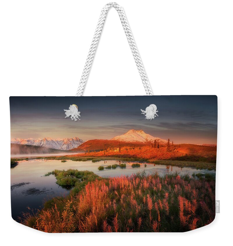 Sunrise Weekender Tote Bag featuring the photograph Sunrise at Alaska by Henry w Liu