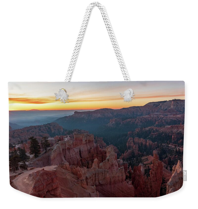 No People Weekender Tote Bag featuring the photograph Sunrise at Bryce Canyon by Nathan Wasylewski
