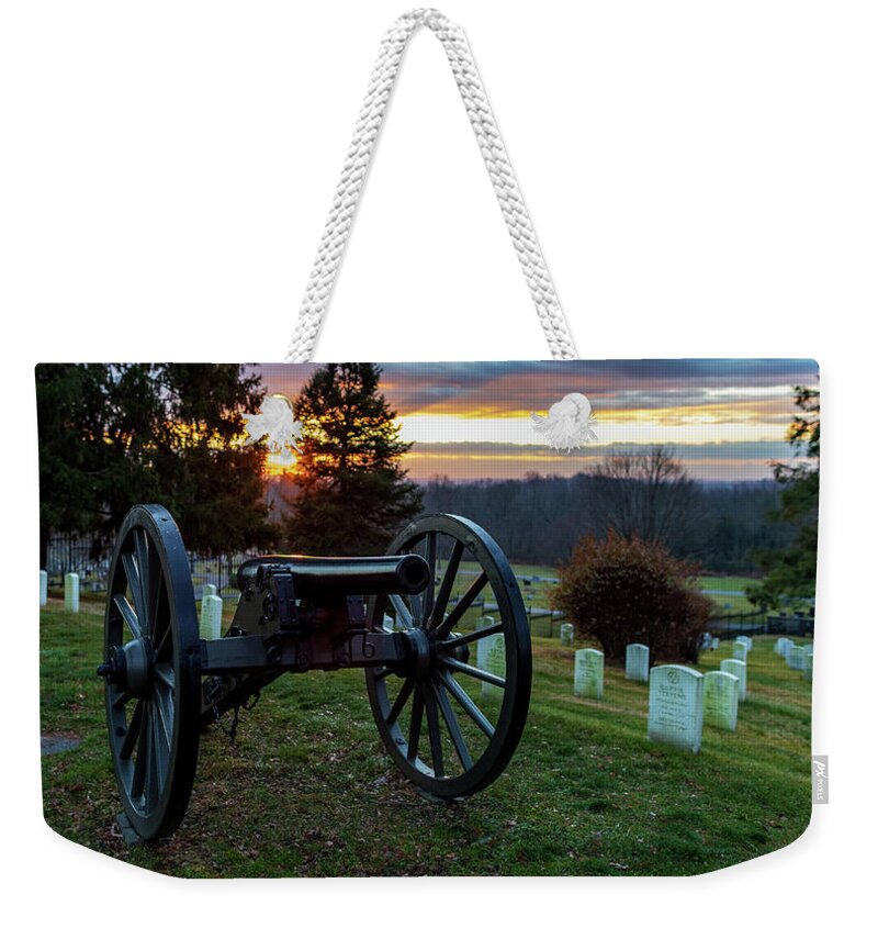 America Weekender Tote Bag featuring the photograph Sunrise in Gettysburg by Amelia Pearn