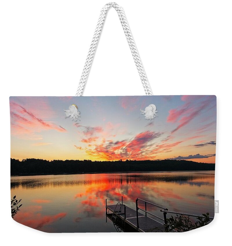 Norway Weekender Tote Bag featuring the photograph Sunrise - Lake Pennessewassee, Maine by Steven Ralser