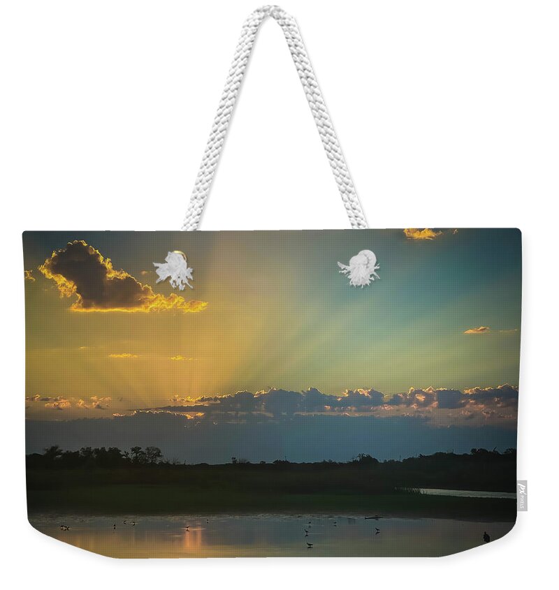 Sunrise Weekender Tote Bag featuring the photograph Sunrise Peeking Through by Pam Rendall