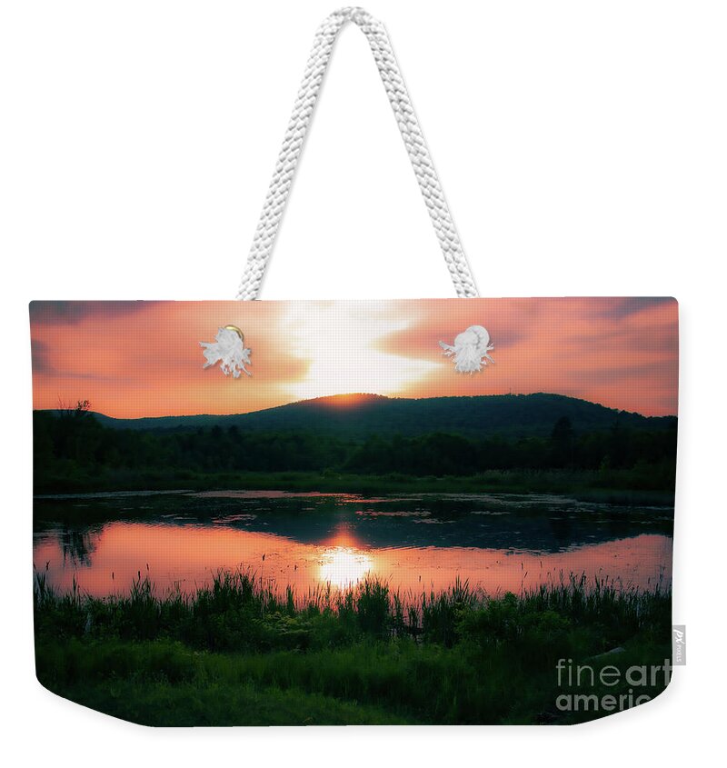 Sunset Weekender Tote Bag featuring the photograph Sun's Last Dance by JCV Freelance Photography LLC