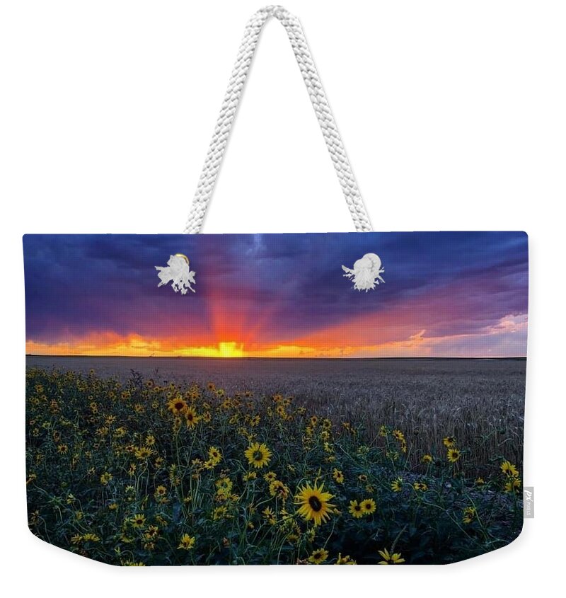 Sunset Weekender Tote Bag featuring the photograph Sunset 1 by Julie Powell