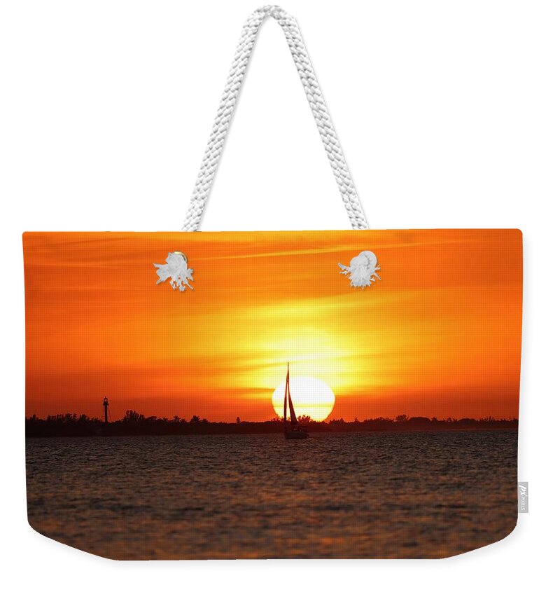 Sunset Weekender Tote Bag featuring the photograph Sunset 3 by Mingming Jiang