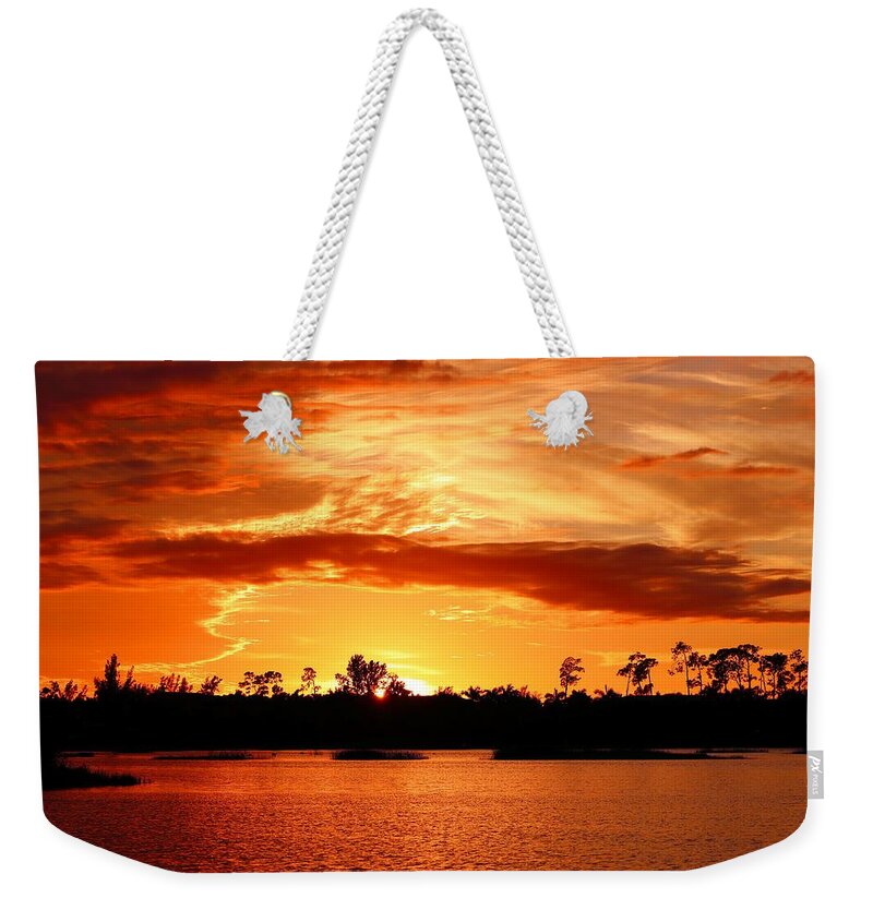 Sunset Weekender Tote Bag featuring the photograph Sunset 4 by Mingming Jiang