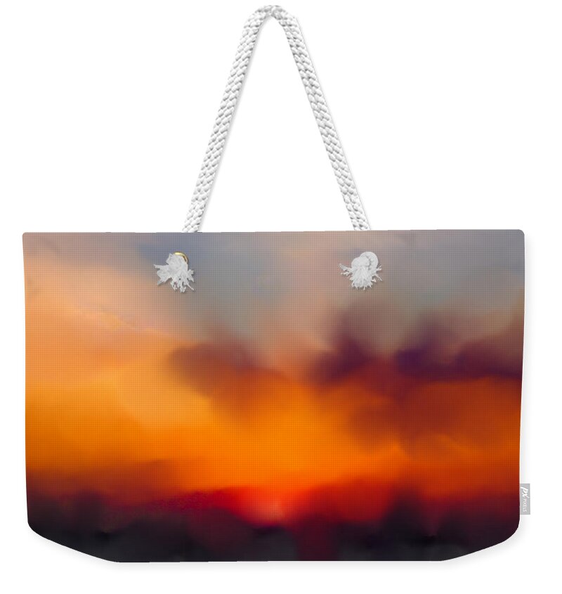 Sunset Weekender Tote Bag featuring the mixed media Sunset abstract by Faa shie