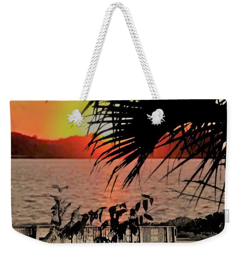 Sunset Weekender Tote Bag featuring the photograph Sunset along the Intercoastal by John Anderson