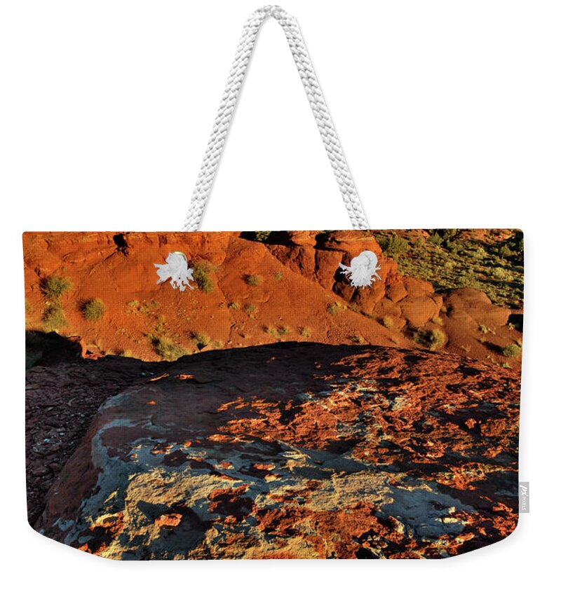 Fisher Towers Weekender Tote Bag featuring the photograph Sunset at Fisher Towers by Ray Mathis