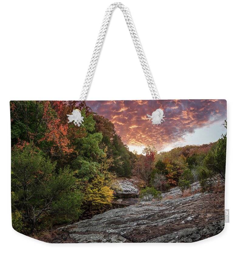 Sunset Weekender Tote Bag featuring the photograph Sunset at Hunting Branch by Grant Twiss
