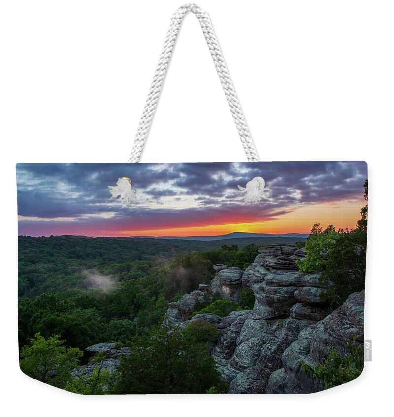 Sunset Weekender Tote Bag featuring the photograph Sunset at the Garden by Grant Twiss