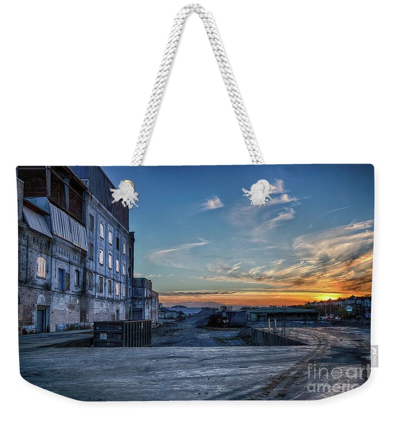 General Mills Weekender Tote Bag featuring the photograph Sunset at the Old General Mills by Shelia Hunt