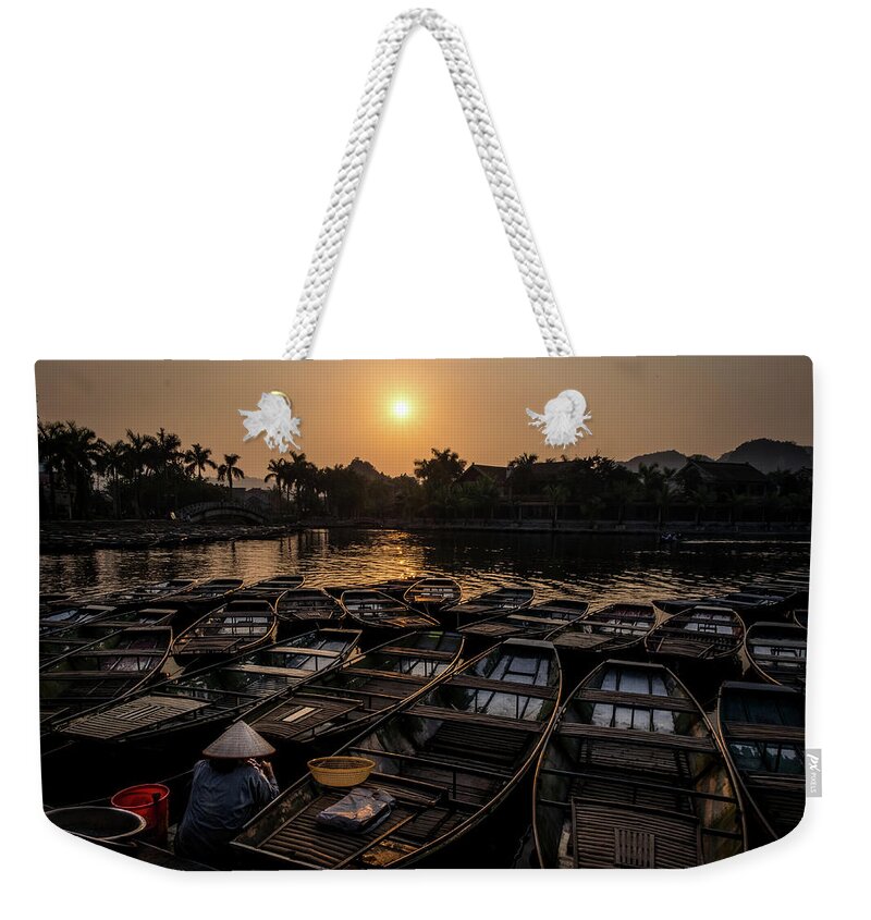 Ba Giot Weekender Tote Bag featuring the photograph Sunset at Trang An by Arj Munoz