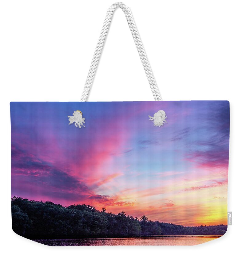 Landscape Weekender Tote Bag featuring the photograph Sunset - Horn Pond by David Lee