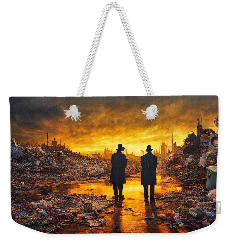 Figurative Weekender Tote Bag featuring the digital art Sunset In Garbage Land 77 by Craig Boehman