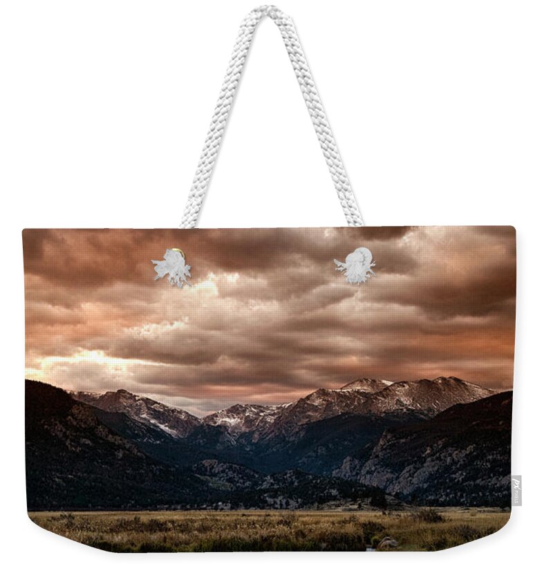 Mountains Weekender Tote Bag featuring the photograph Sunset in the Mountains by Timothy Johnson