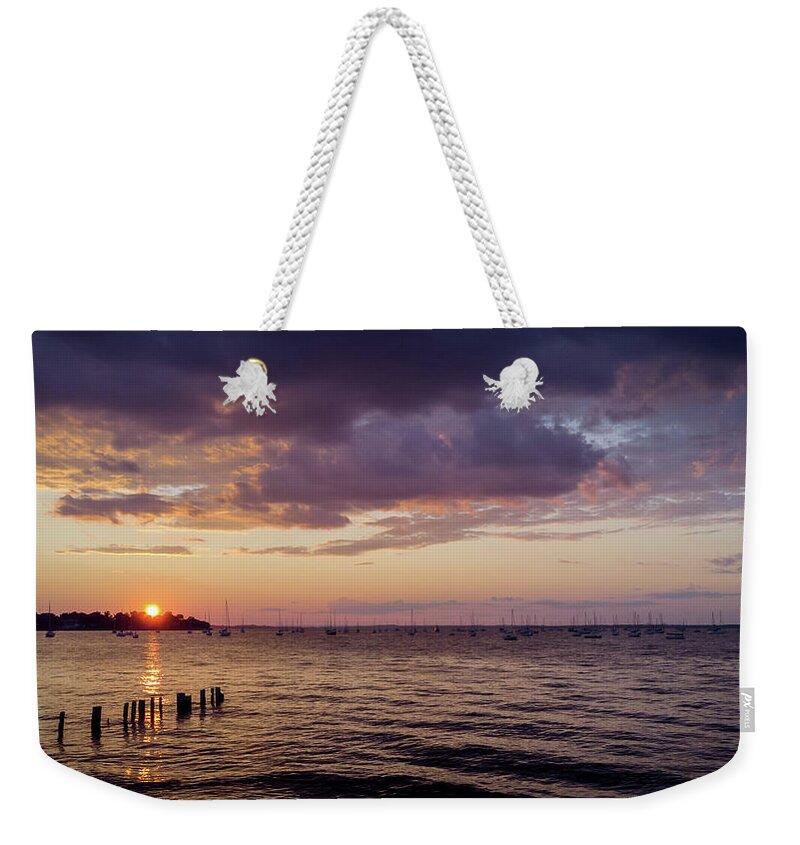 Nj Shore Photography Weekender Tote Bag featuring the photograph Sunset - Keyport, NJ by Steve Stanger