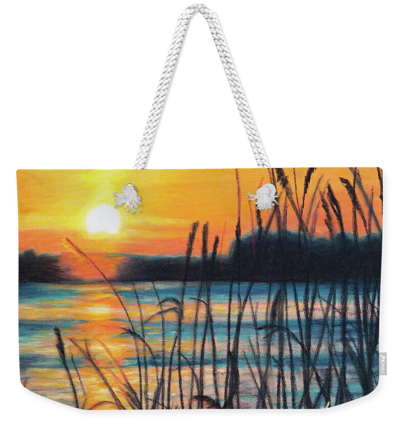 Sunset Weekender Tote Bag featuring the pastel Sunset by Kirsty Rebecca