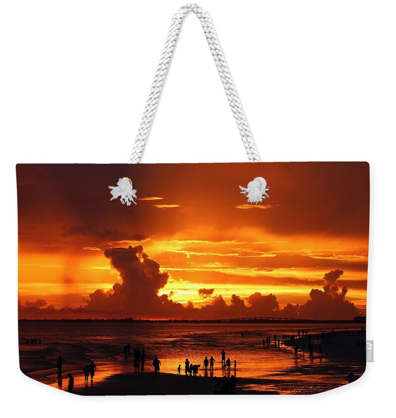 Sunset Weekender Tote Bag featuring the photograph Sunset by Mingming Jiang