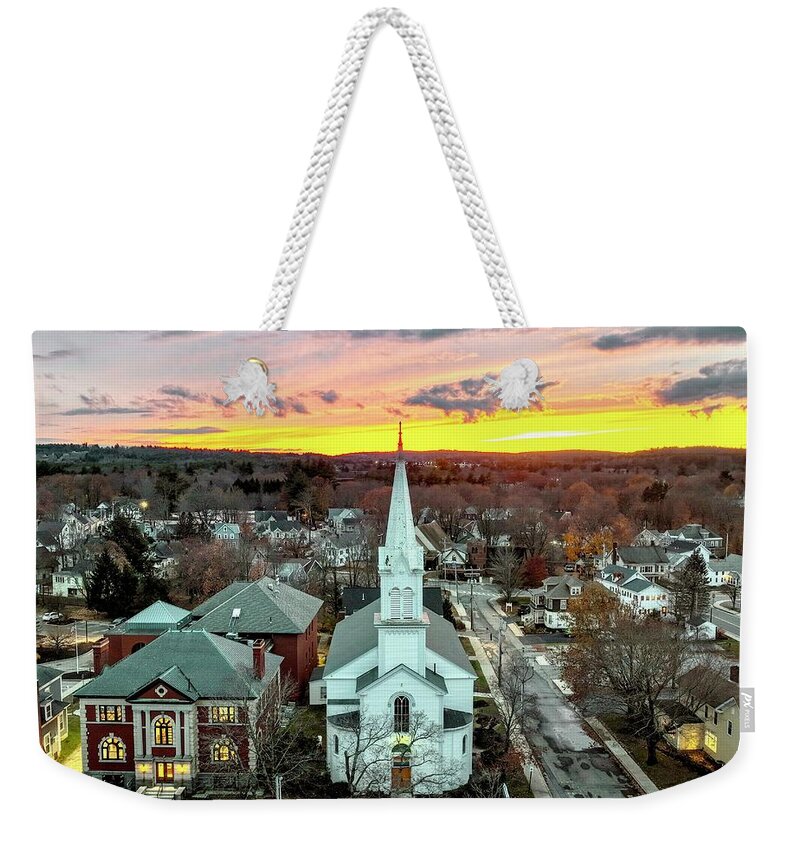  Weekender Tote Bag featuring the photograph Sunset on South Main by John Gisis