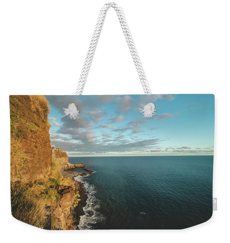 Ponta Do Sol Weekender Tote Bag featuring the photograph Sunset on the Atlantic coast. Ponta do Sol by Vaclav Sonnek