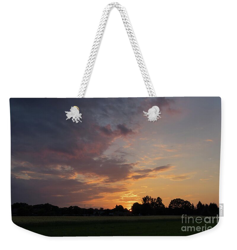 Sunset Weekender Tote Bag featuring the photograph Sunset at the edge of the forest 2 by Adriana Mueller