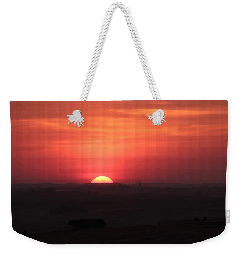 Dust Weekender Tote Bag featuring the photograph Sunset over the Palouse by Jean Evans