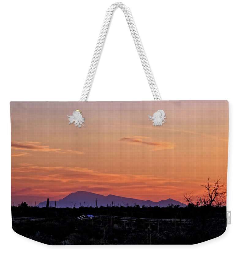 Sky Weekender Tote Bag featuring the photograph Sunset over the Valley of the Fires by George Taylor
