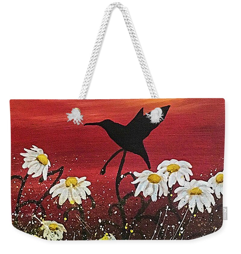 Sunset Weekender Tote Bag featuring the painting Sunset by Shirley Dutchkowski