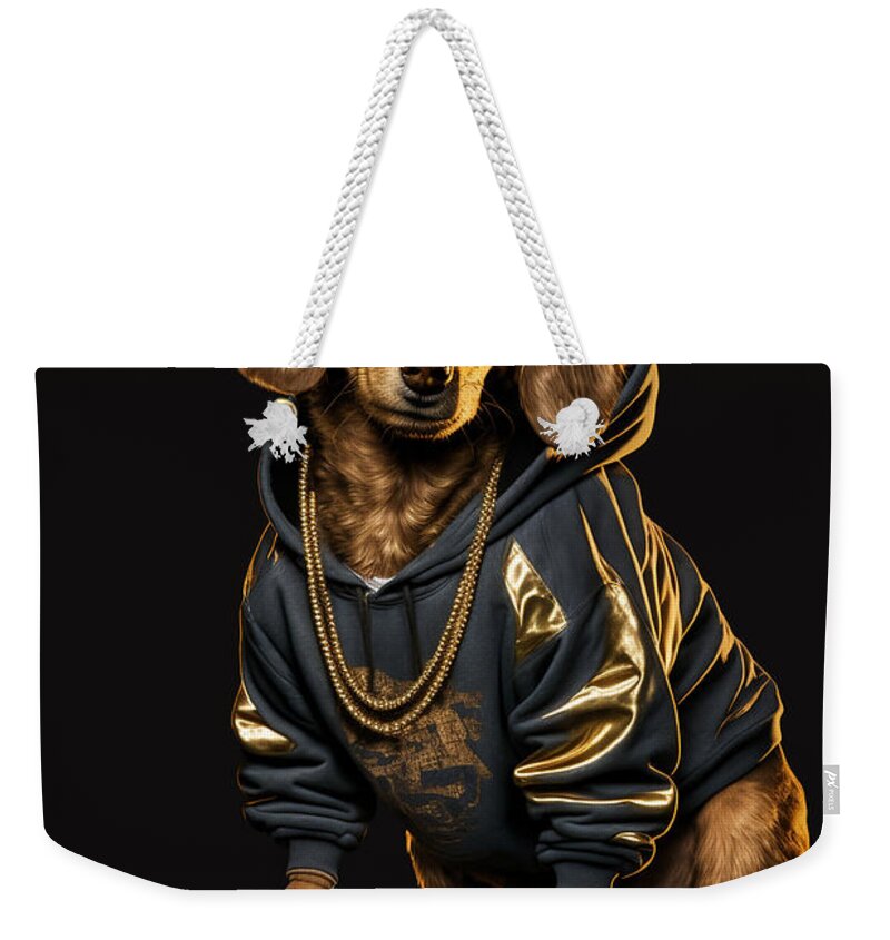 'sup Dawgg Dachshund Weekender Tote Bag featuring the mixed media 'Sup Dawgg Dachshund by Jay Schankman