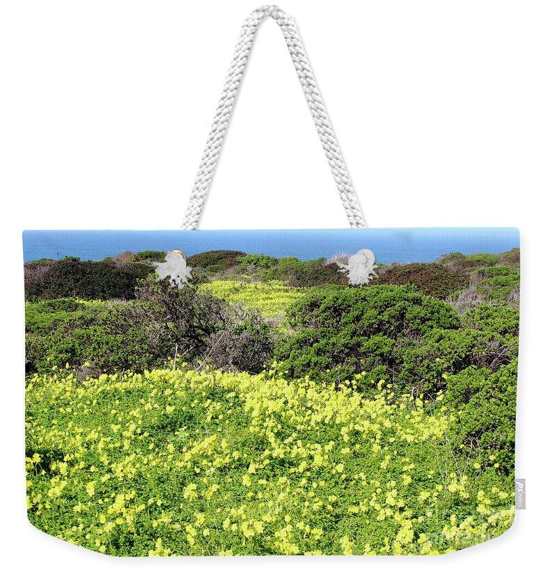 Super Bloom Weekender Tote Bag featuring the photograph Superbloom on the Coastline by Katherine Erickson