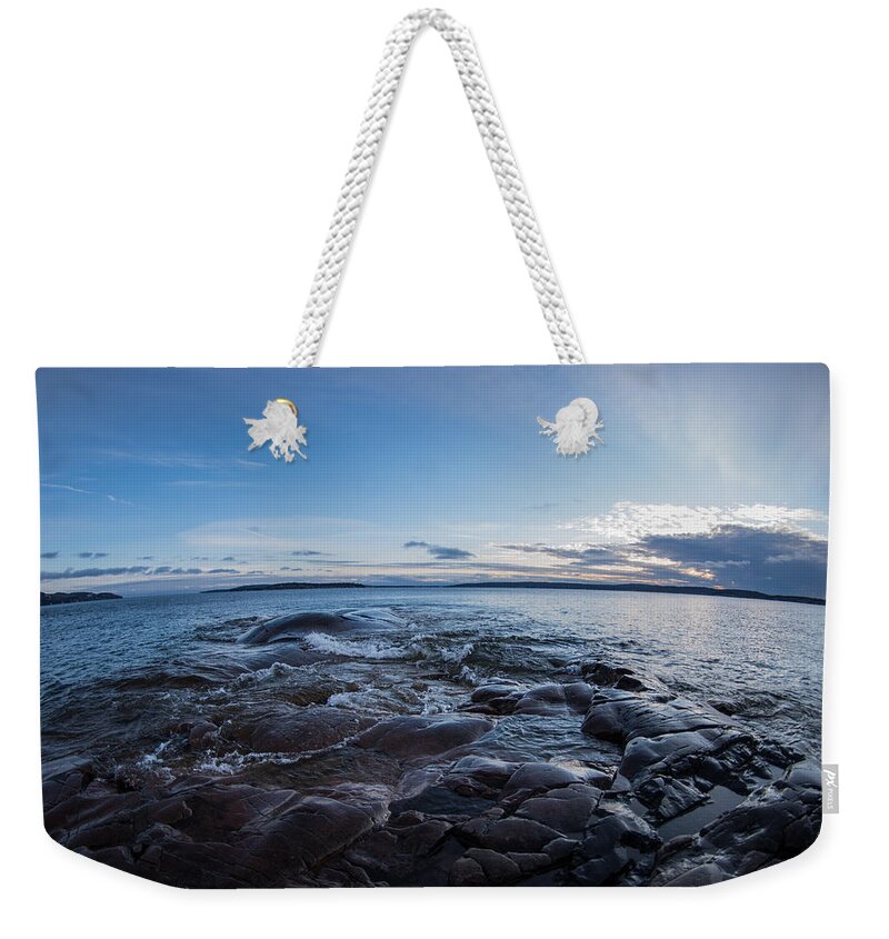 Wave Weekender Tote Bag featuring the photograph Superior Energy by Tim Beebe
