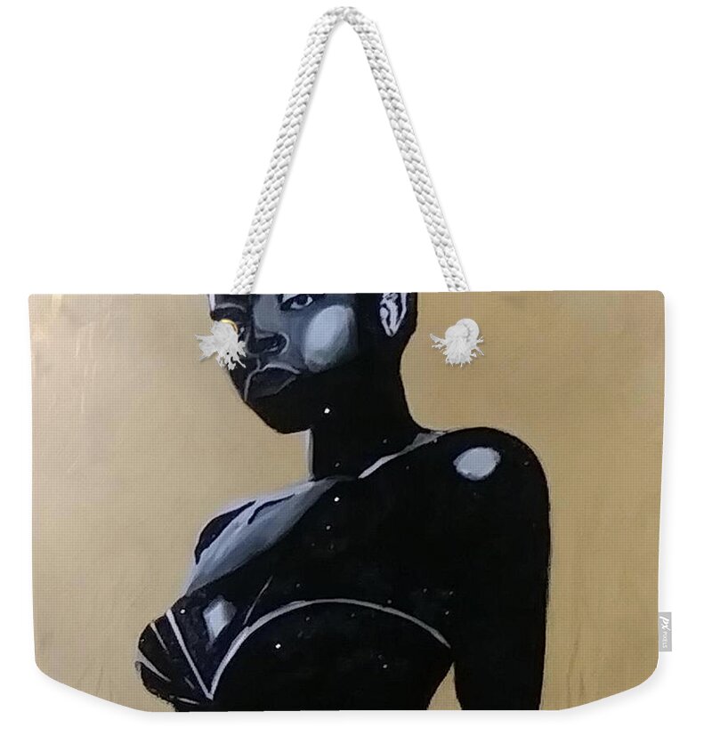Superwoman Weekender Tote Bag featuring the painting Superwoman by Femme Blaicasso