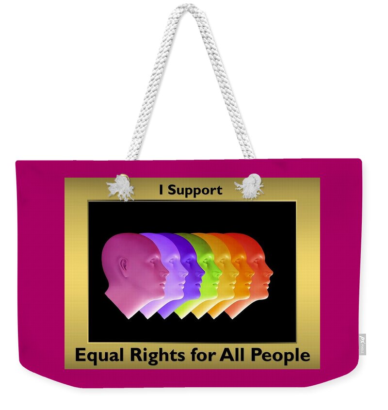 Lgbtq Weekender Tote Bag featuring the mixed media Support LGBTQ Rights by Nancy Ayanna Wyatt