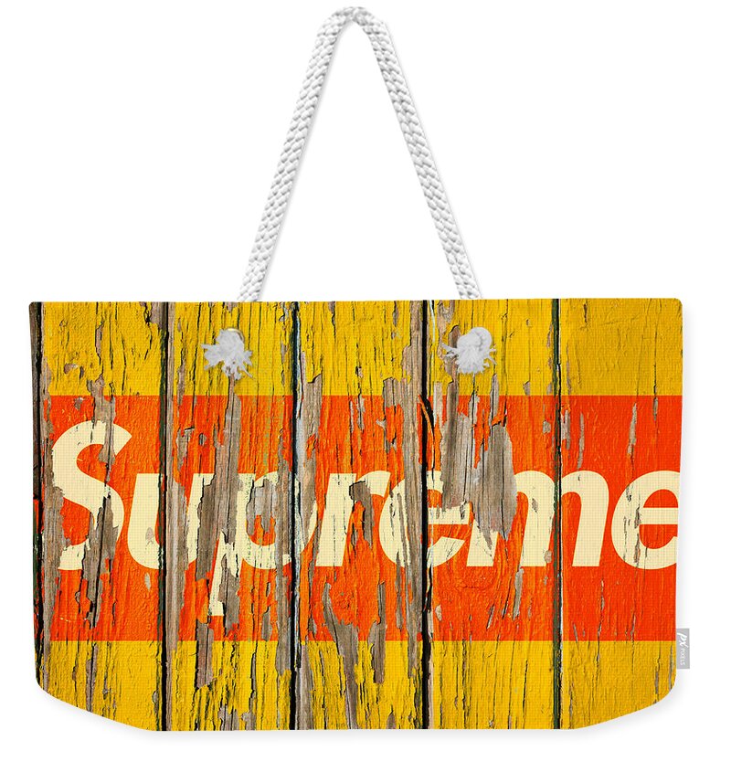 Supreme Vintage Logo on Old Wall Weekender Tote Bag by Design