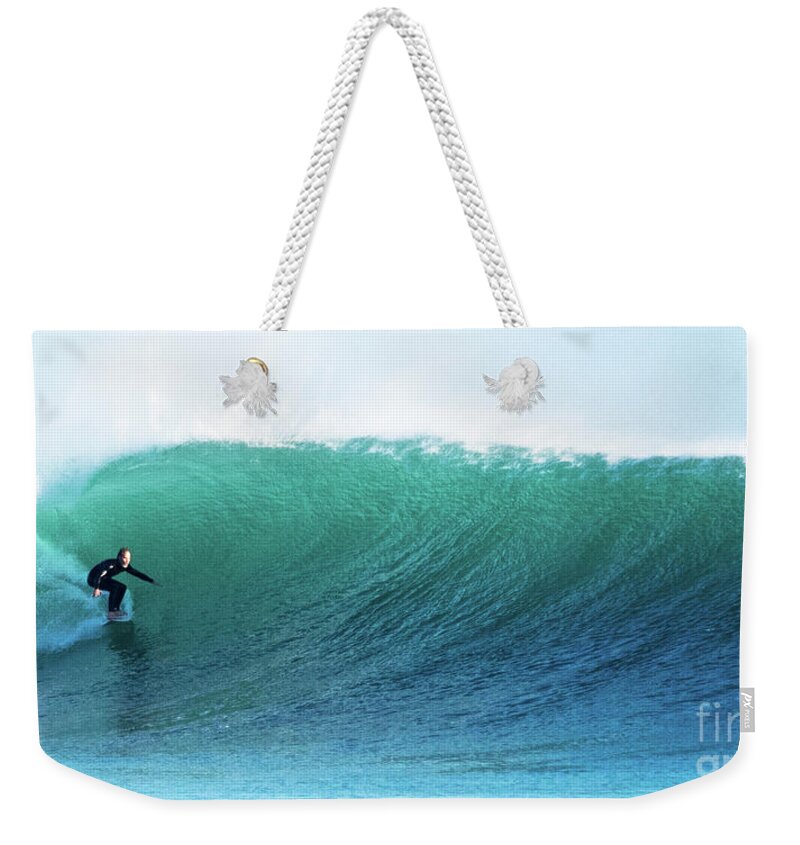 Surfer Weekender Tote Bag featuring the photograph Surfing Three Bears 01 by Rick Piper Photography