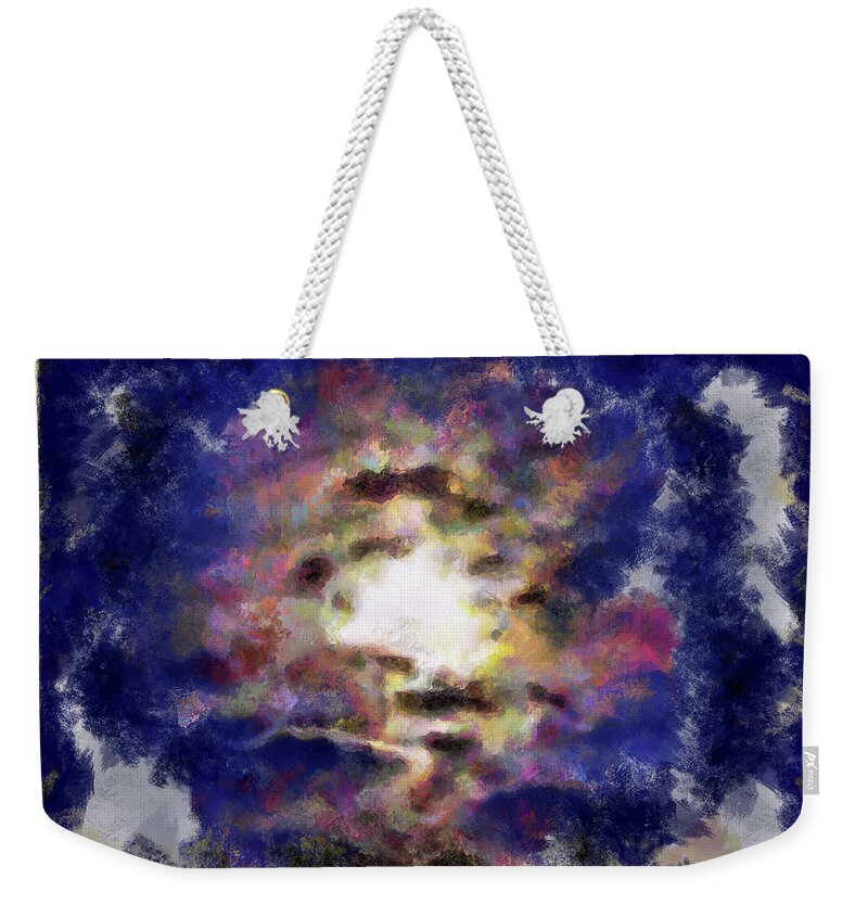 Moon Weekender Tote Bag featuring the mixed media Surreal Moonscape by Christopher Reed