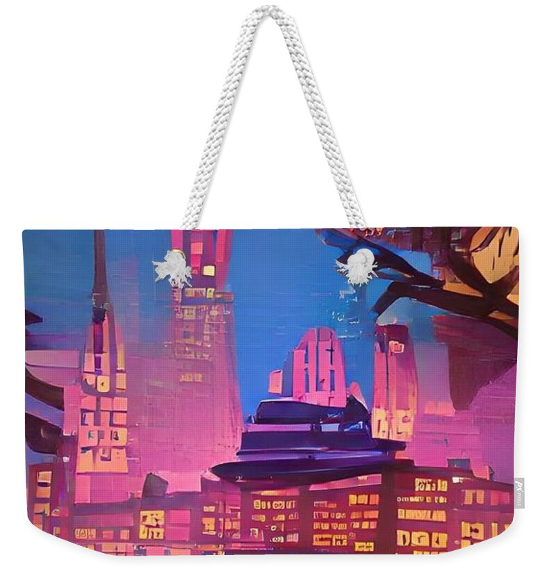  Weekender Tote Bag featuring the digital art Surreal Reflect by Rod Turner