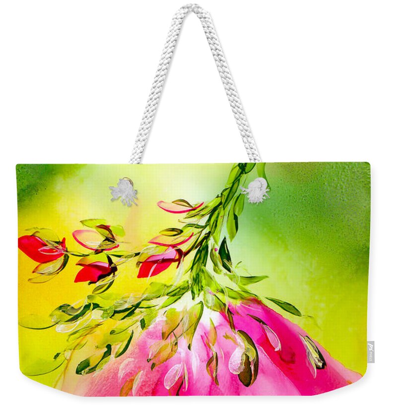 Flower Weekender Tote Bag featuring the painting Suspended Bloom No.2 by Kimberly Deene Langlois