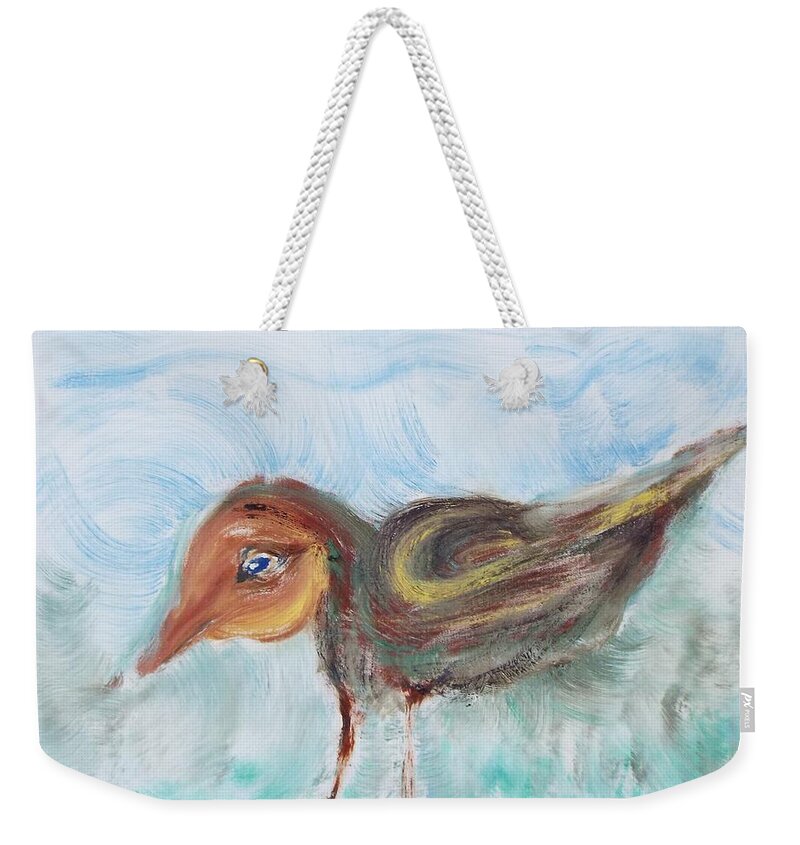 Birds Weekender Tote Bag featuring the painting Swamp Sparrow by David McCready