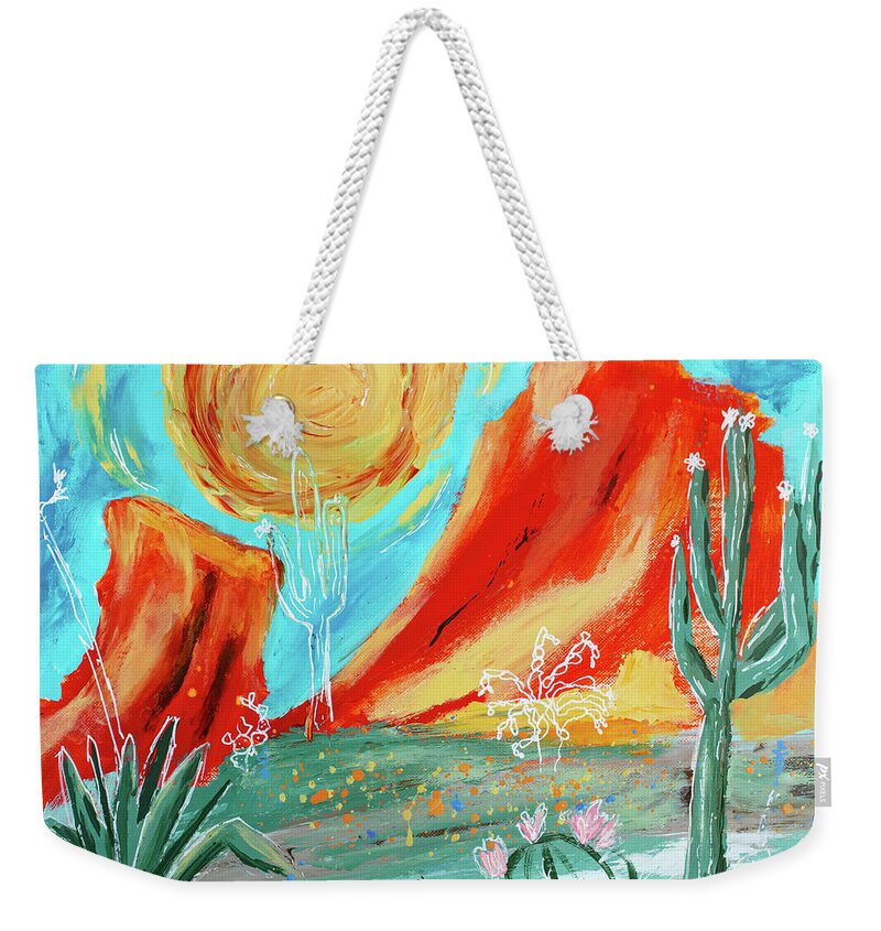Arizona Weekender Tote Bag featuring the painting Sweet Arizona by Bonny Puckett
