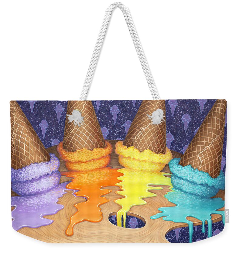 Ice Cream Weekender Tote Bag featuring the painting Sweet Dreams by Tish Wynne