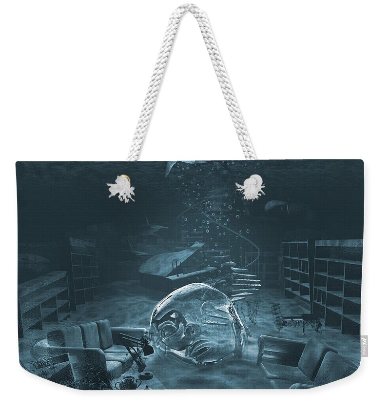 Underwater Landscape Water Weekender Tote Bag featuring the digital art Sweet Hideout of Denial by George Grie