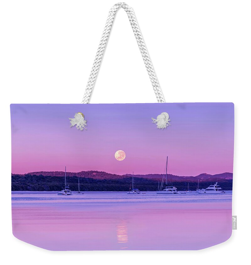 Airlie Beach Weekender Tote Bag featuring the photograph Sweet Sorrento Moon by Az Jackson