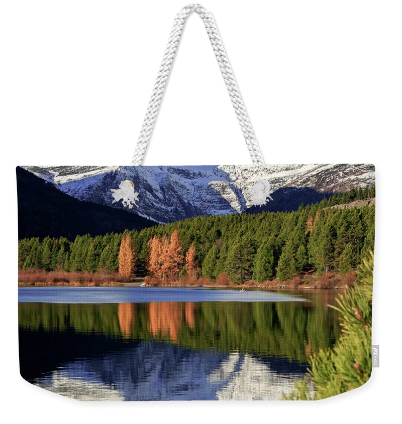 Glacier National Park Weekender Tote Bag featuring the photograph Swiftcurrent Glory by Jack Bell