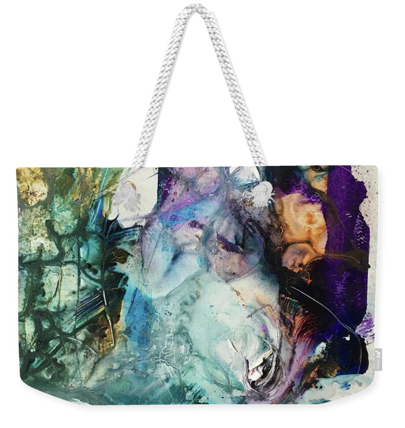 Abstract Art Weekender Tote Bag featuring the painting Synaptic Betrayal by Rodney Frederickson