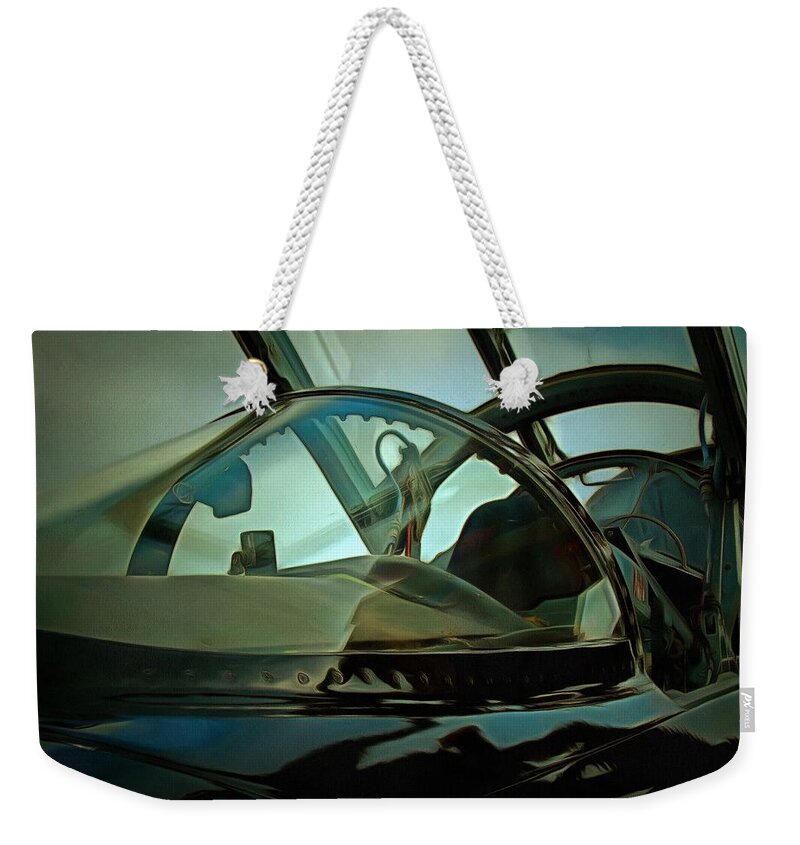 T-38 Talon Jet Airplane Aircraft Weekender Tote Bag featuring the mixed media T-38 Talon by Christopher Reed