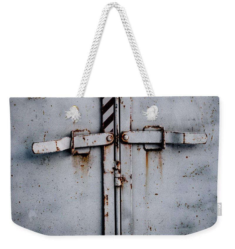 Horse Trailer Weekender Tote Bag featuring the photograph T Gate by Troy Stapek