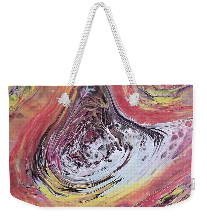 Abstract Weekender Tote Bag featuring the painting Inner Self by Pour Your heART Out Artworks